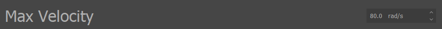 Max Velocity Parameter